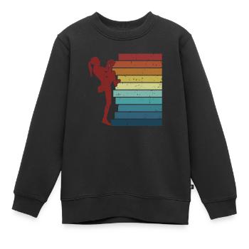 Bouldern Sportklettern Speedklettern Kraxler - Kinder Premium Organic Sweatshirt - Schwarz - Vorne - AI Model Kid Female (0cm)