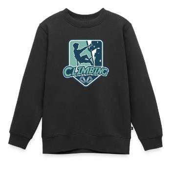 Climbing Logo Speedklettern Alpinklettern Kraxler - Kinder Premium Organic Sweatshirt - Schwarz - Vorne - AI Model Kid Female (0cm)
