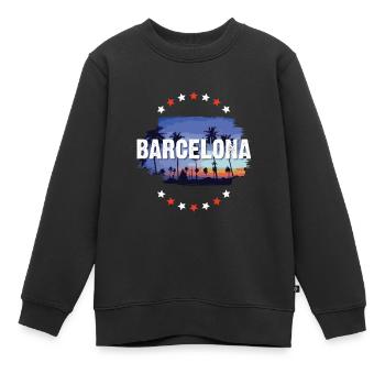 Barcelona - Kinder Premium Organic Sweatshirt - Schwarz - Vorne - AI Model Kid Female (0cm)