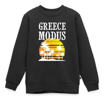 Mode Grèce - Sweat Premium enfant bio - noir - Devant - AI Model Kid Female (0cm)