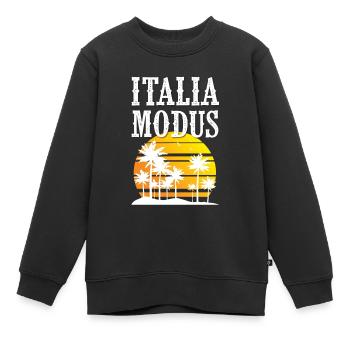 Mode Italie - Sweat Premium enfant bio - noir - Devant - AI Model Kid Female (0cm)