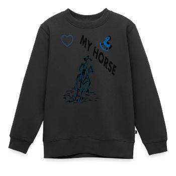 Ich liebe Pferde Pferdeliebhaber Reitverein gift - Kinder Premium Organic Sweatshirt - Schwarz - Vorne - AI Model Kid Female (0cm)