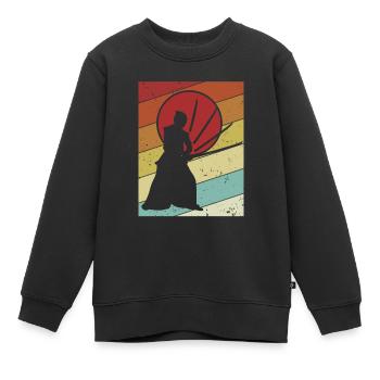 Kata Kenjutsu Katana Samurai Kendo - Sweat Premium enfant bio - noir - Devant - AI Model Kid Female (0cm)