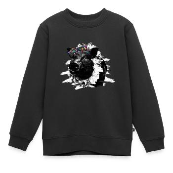 Schwein - Kinder Premium Organic Sweatshirt - Schwarz - Vorne - AI Model Kid Female (0cm)