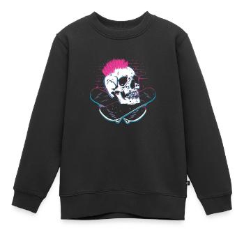 Skater Skateboard Cadeau Halfpipe Sk8 Ollie - Sweat Premium enfant bio - noir - Devant - AI Model Kid Female (0cm)