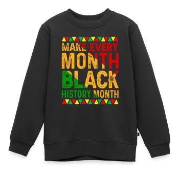 Mois de l’histoire des Noirs Histoire des Noirs Américain - Sweat Premium enfant bio - noir - Devant - AI Model Kid Female (0cm)