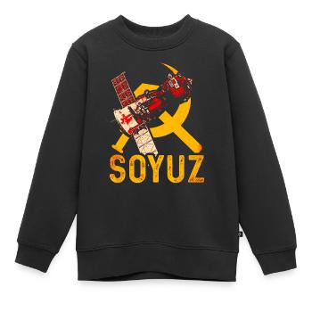 Sojus Raumschiff Sowjetunion - Kinder Premium Organic Sweatshirt - Schwarz - Vorne - AI Model Kid Female (0cm)