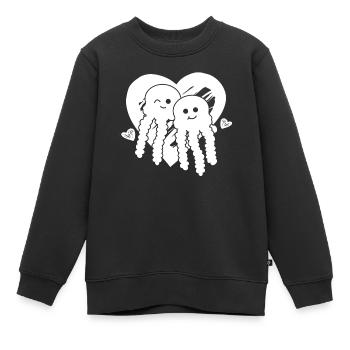 Quallen Herz Quallen Herzen Quallen Quallen - Kinder Premium Organic Sweatshirt - Schwarz - Vorne - AI Model Kid Female (0cm)