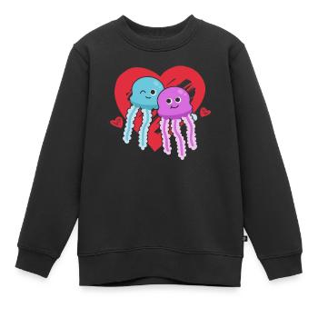 Qualle mit Herz Quallen Herzen Quallen Quallen - Kinder Premium Organic Sweatshirt - Schwarz - Vorne - AI Model Kid Female (0cm)