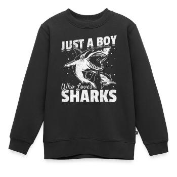 Great White Shark Sharkfish Ich bin nur ein Junge, - Kinder Premium Organic Sweatshirt - Schwarz - Vorne - AI Model Kid Female (0cm)