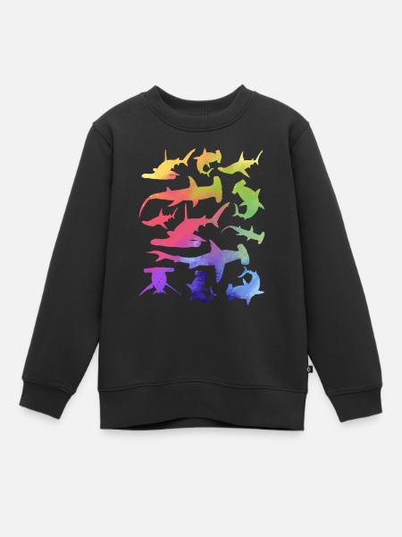 Hai-Liebhaber Sharkfish Hammerhaie - Kinder Premium Organic Sweatshirt - Schwarz