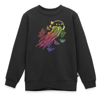 Méduses Papillons Méduses Amoureux Méduses Méduses - Sweat Premium enfant bio - noir - Devant - AI Model Kid Female (0cm)