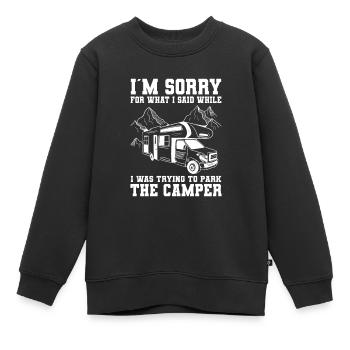 Campfire - Kids Premium Organic Sweatshirt - black - Front - AI Model Kid Female (0cm)
