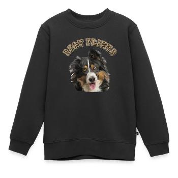 Best Friend Wauwau Rüde Vierbeiner Australian - Kinder Premium Organic Sweatshirt - Schwarz - Vorne - AI Model Kid Female (0cm)