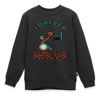 Basketballspielen Basketballspieler Slamdunk gift - Kinder Premium Organic Sweatshirt - Schwarz - Vorne - AI Model Kid Female (0cm)