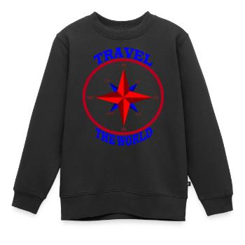Travel - Kinder Premium Organic Sweatshirt - Schwarz - Vorne - AI Model Kid Female (0cm)