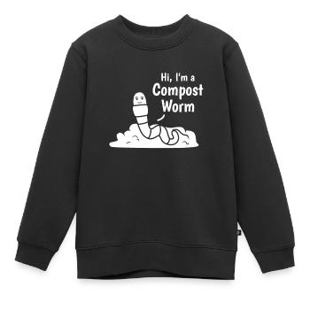 Worm Farming Compost Worm Lovers Je me salue - Sweat Premium enfant bio - noir - Devant - AI Model Kid Female (0cm)