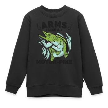 Moteur Pike Strong - Sweat Premium enfant bio - noir - Devant - AI Model Kid Female (0cm)