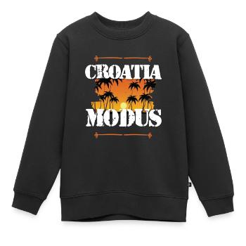 Croatia Modus - Kinder Premium Organic Sweatshirt - Schwarz - Vorne - AI Model Kid Female (0cm)