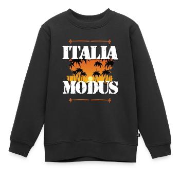Mode Italie - Sweat Premium enfant bio - noir - Devant - AI Model Kid Female (0cm)