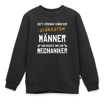 Mécanicien Homme le plus fort Mécatronicien - Sweat Premium enfant bio - noir - Devant - AI Model Kid Female (0cm)