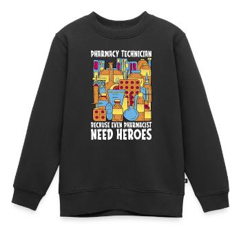 Technicien en pharmacie Technicien Pharmacie Cadeau - Sweat Premium enfant bio - noir - Devant - AI Model Kid Female (0cm)