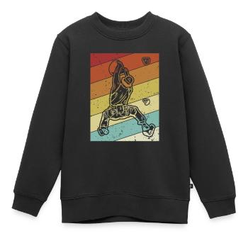 Bouldern Speedklettern Sportklettern Kraxler - Kinder Premium Organic Sweatshirt - Schwarz - Vorne - AI Model Kid Female (0cm)