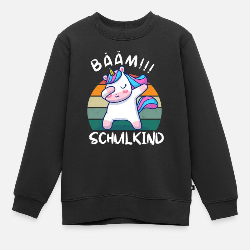 BÄÄM SCHULKIND 2022 Einschulung Einhorn - Kinder Premium Organic Sweatshirt - Schwarz