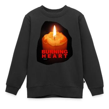 TOMZOFF Burning Heart - Kinder Premium Organic Sweatshirt - Schwarz - Vorne - AI Model Kid Female (0cm)