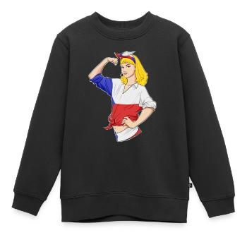 Fille tchèque Incassable I Héritage tchèque Tchèque - Sweat Premium enfant bio - noir - Devant - AI Model Kid Female (0cm)