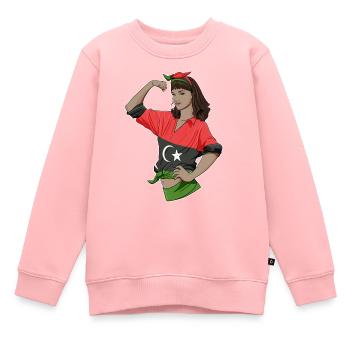 Libyan Girl Unbreakable I Libyan Heritage I Libya - Kinder Premium Organic Sweatshirt - Rosa - Vorne - AI Model Kid Female (0cm)