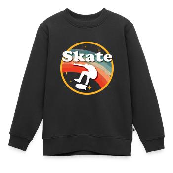 Skater Skateboard Cadeau Halfpipe Sk8 Ollie - Sweat Premium enfant bio - noir - Devant - AI Model Kid Female (0cm)