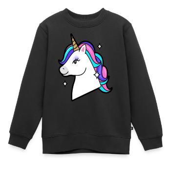 La licorne est une fable magique fée sorcière cadeau rose - Sweat Premium enfant bio - noir - Devant - AI Model Kid Female (0cm)