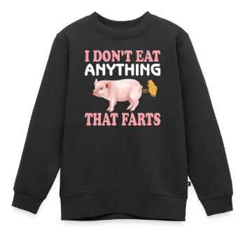 Vegetarian Vegan Vegan Veggie Animal Welfare Vegetables - Kids Premium Organic Sweatshirt - black - Front - AI Model Kid Female (0cm)