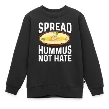 Vegetarian Vegan Vegan Veggie Animal Welfare Vegetables - Kids Premium Organic Sweatshirt - black - Front - AI Model Kid Female (0cm)