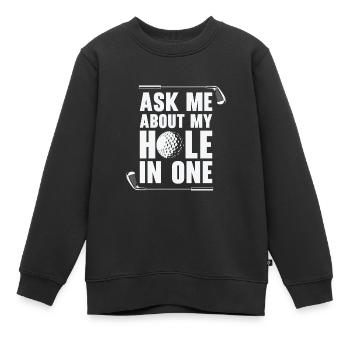Golf Golfeur Balle de golf Golfeurs Clubs de golf - Sweat Premium enfant bio - noir - Devant - AI Model Kid Female (0cm)
