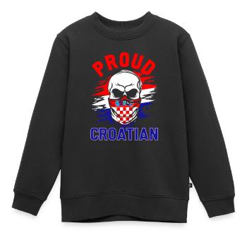 Croatie Cadeau Origine Zagreb Hrvatska Home - Sweat Premium enfant bio - noir - Devant - AI Model Kid Female (0cm)