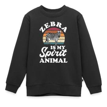 Zebra - Kinder Premium Organic Sweatshirt - Schwarz - Vorne - AI Model Kid Female (0cm)