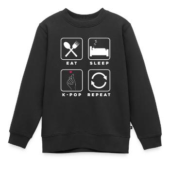 K-Pop K-Drama Musique pop coréenne - Sweat Premium enfant bio - noir - Devant - AI Model Kid Female (0cm)