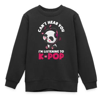 K-Pop K-Drama Musique pop coréenne - Sweat Premium enfant bio - noir - Devant - AI Model Kid Female (0cm)