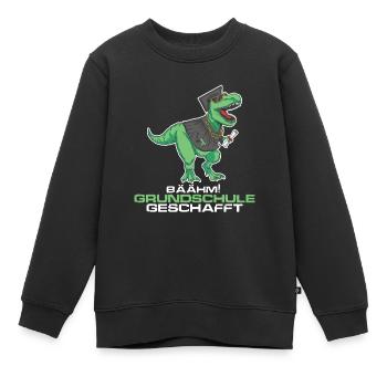 Grundschule geschafft, Schulkind Geschenkidee Dino - Kinder Premium Organic Sweatshirt - Schwarz - Vorne - AI Model Kid Female (0cm)