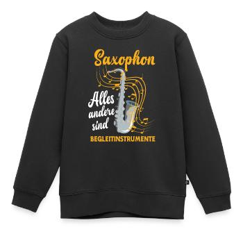 Saxophon Saxophon Saxophon - Kinder Premium Organic Sweatshirt - Schwarz - Vorne - AI Model Kid Female (0cm)