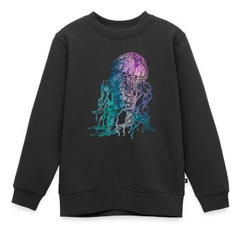 Qualle - Kinder Premium Organic Sweatshirt - Schwarz - Vorne - AI Model Kid Female (0cm)