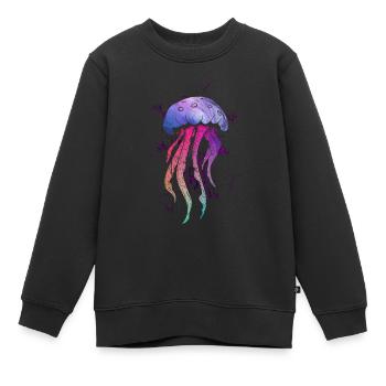 Bunte Qualle - Kinder Premium Organic Sweatshirt - Schwarz - Vorne - AI Model Kid Female (0cm)