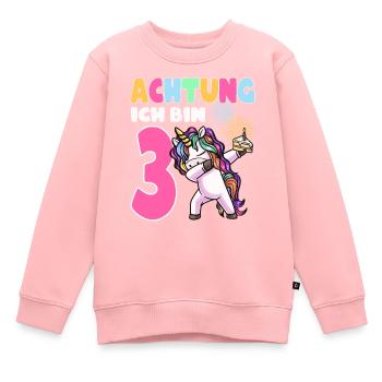 Dritter Geburtstag Mädchen 3 Jahre Einhorn - Kinder Premium Organic Sweatshirt - Rosa - Vorne - AI Model Kid Female (0cm)