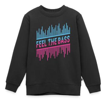 Ressentez la basse DJ Techno House Dance Music - Sweat Premium enfant bio - noir - Devant - AI Model Kid Female (0cm)