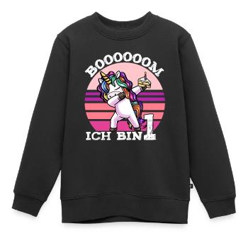 1. Geburtstag Mädchen 1 Jahr Einhorn - Kinder Premium Organic Sweatshirt - Schwarz - Vorne - AI Model Kid Female (0cm)