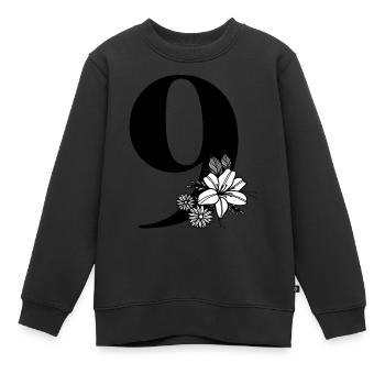 Zahl 9 - Kinder Premium Organic Sweatshirt - Schwarz - Vorne - AI Model Kid Female (0cm)