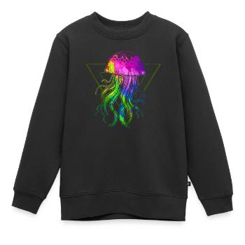 Bunte Qualle - Kinder Premium Organic Sweatshirt - Schwarz - Vorne - AI Model Kid Female (0cm)