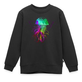 Bunte Qualle - Kinder Premium Organic Sweatshirt - Schwarz - Vorne - AI Model Kid Female (0cm)